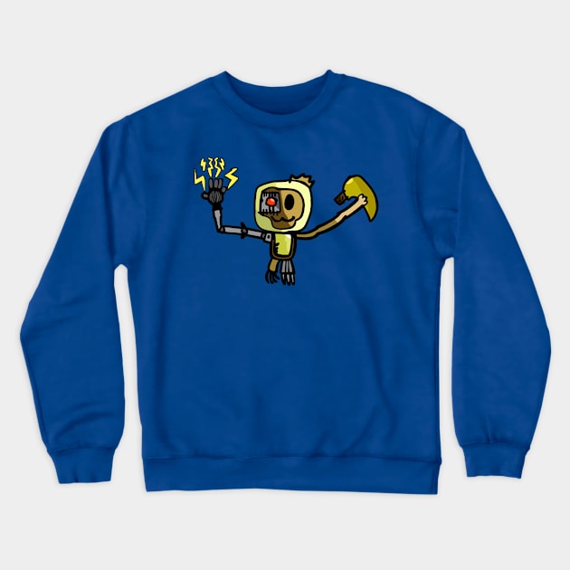 10 Year Old Jack: Electric Cyborg Gibbon Crewneck Sweatshirt by Colonel JD McShiteBurger